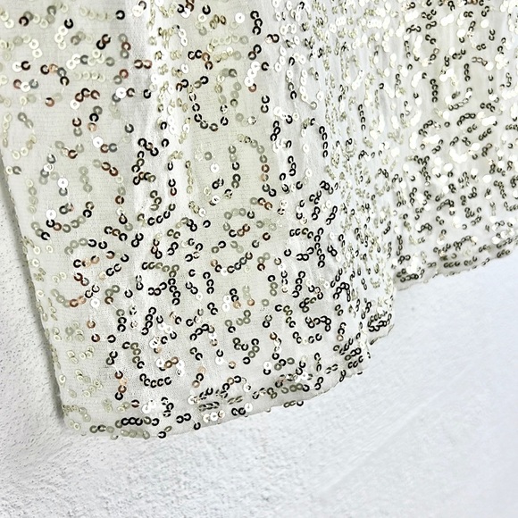 MODA INTERNATIONAL |🤍Ivory Sparkly Long Spaghetti Strap Sheer Tank Top - Picture 8 of 11